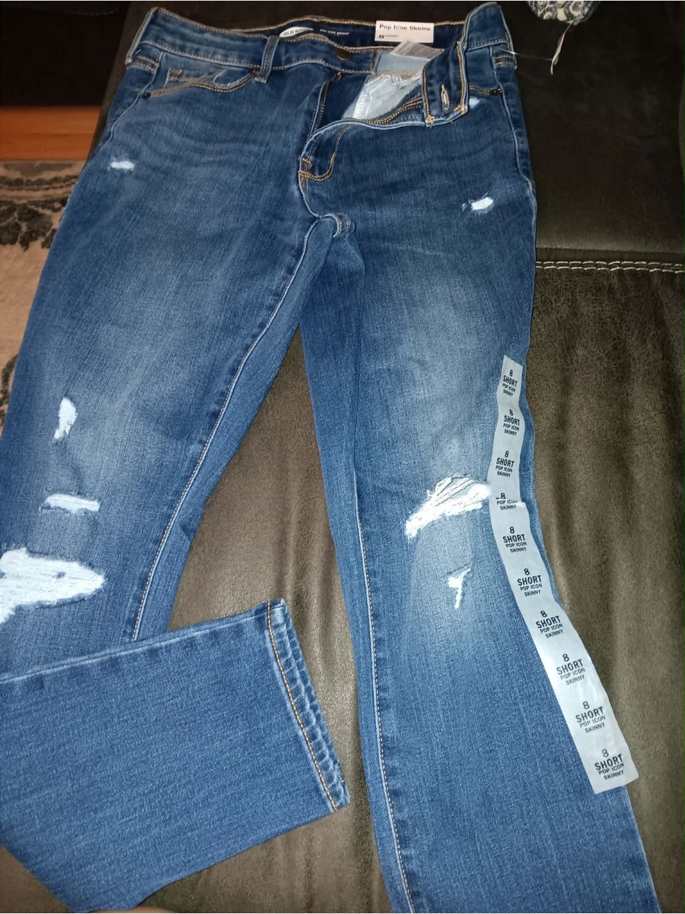 Old Navy Distressed Dark Blue Skinny Jeans